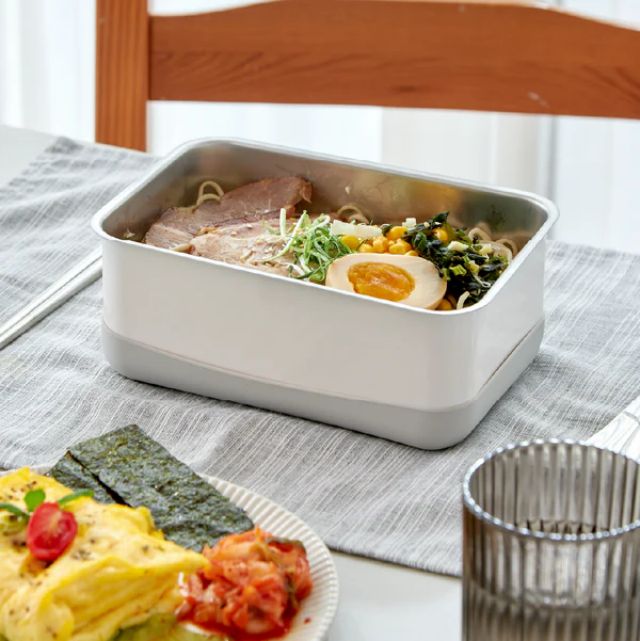 Double Box Steam Microwave Crisper - Rice White