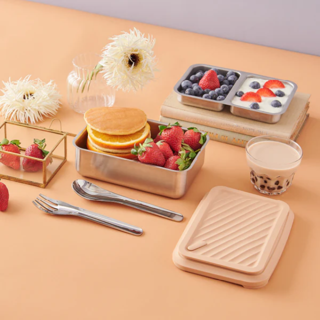 Double Box Microwavable Stainless Steel Bento Box